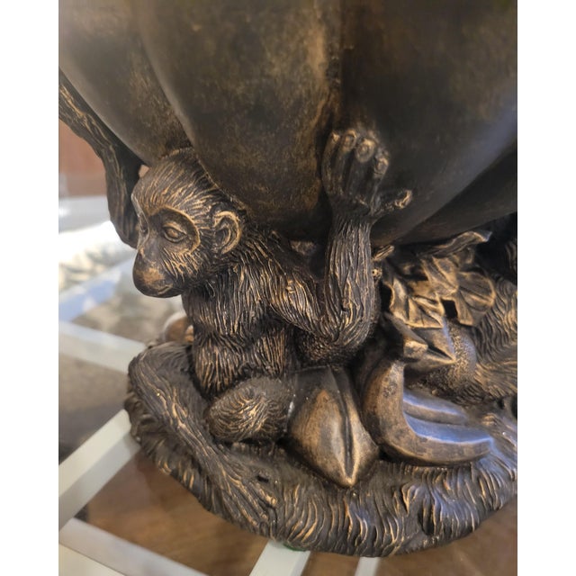 Vintage Large Scalloped Monkey Regency Fruit Bowl Table Decor For Sale In West Palm - Image 6 of 8