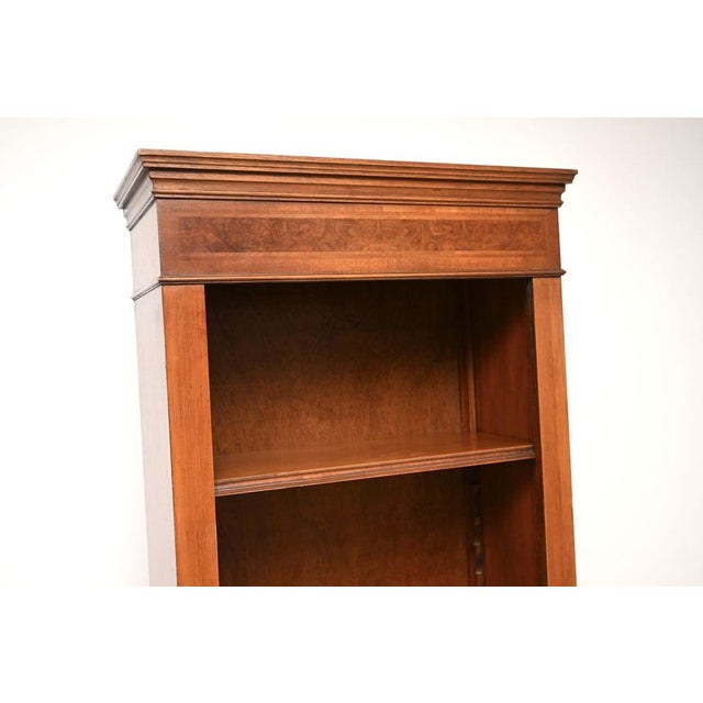 Georgian Style Walnut Open Bookcase, 1950s For Sale - Image 6 of 10