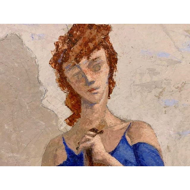 Contemporary Giampaolo Talani "The Fiddler" Oil on Board, Figurative Music Painting, Tuscan Coastal Art, Contemporary Art by Italian Master, 1999 For Sale - Image 3 of 10