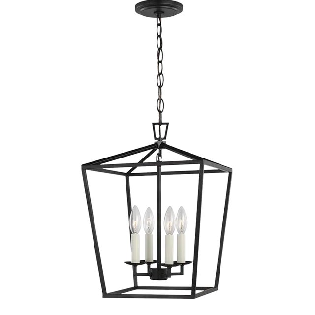 Chapman & Myers By Visual Comfort Studio Dianna 4-Light Small Pendant in Midnight Black For Sale