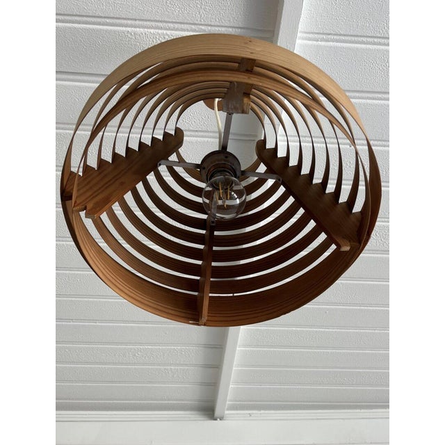 Brown Pine Pendant Lamp by Hans Agne Jakobsson for Ellysett, 1960s For Sale - Image 8 of 14