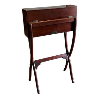 English Victorian Folding Campaign Desk with Fitted Interior For Sale