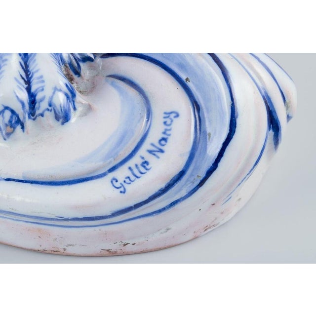 Faience Seated Lions Candleholders by Emile Gallé for Nancy, St Clement., Set of 2 For Sale - Image 7 of 10
