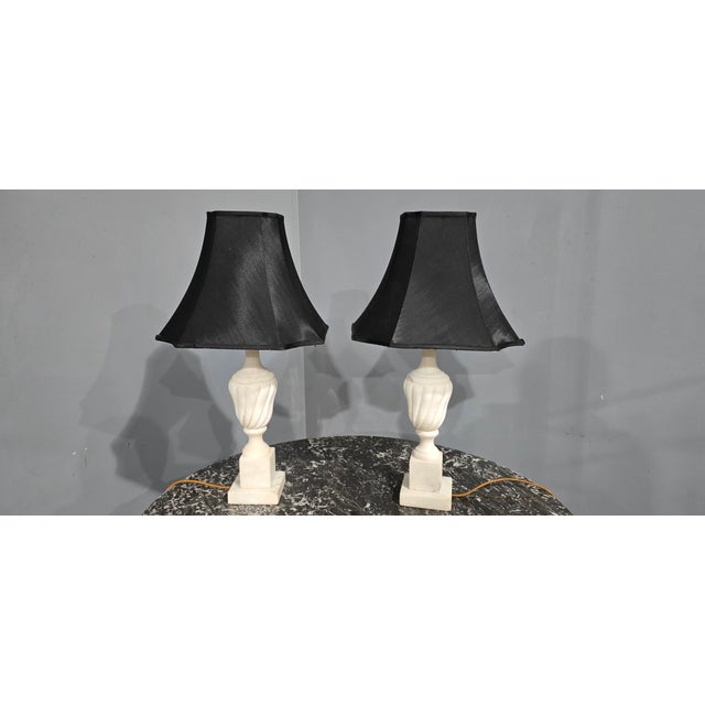 Stone Marble Table Lamps, 1920, Set of 2 For Sale - Image 7 of 11