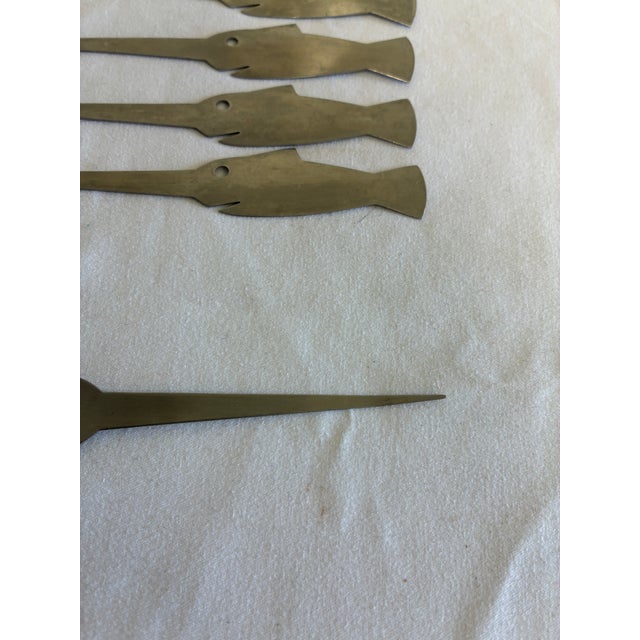 Metal Vintage Silver-Tone Swordfish Cocktail Skewers, Set of 8 For Sale - Image 7 of 8