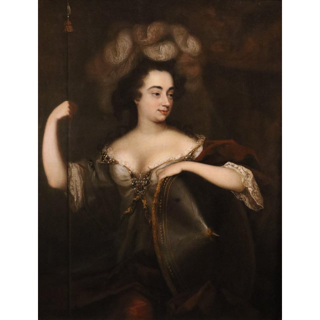 After Willem Wissing, Portrait of the Duchess of Marlborough as Minerva, 1680, Oil on Canvas For Sale - Image 11 of 14