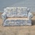 Antique Blue & White Toile De Jouy Camel Back Loveseat Rolled Arms Pleated Skirt For Sale - Image 12 of 16