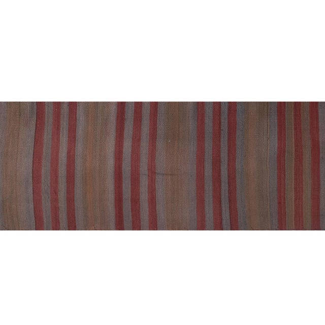 1960s 1960s Vintage Striped Gray Wool Kilim - Stair Tread For Sale - Image 5 of 13