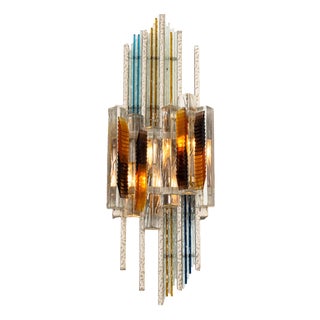 Mid-Century Brutalist Wall Sconce attributed to Albano Poli for Poliarte, 1970s For Sale