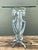 Vintage Greek Key Motif Metal and Glass Drinks Table For Sale - Image 4 of 12