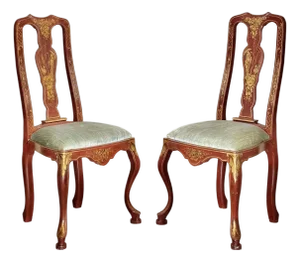 Mid-20th Century Chinoiserie Side Chairs - A Pair
