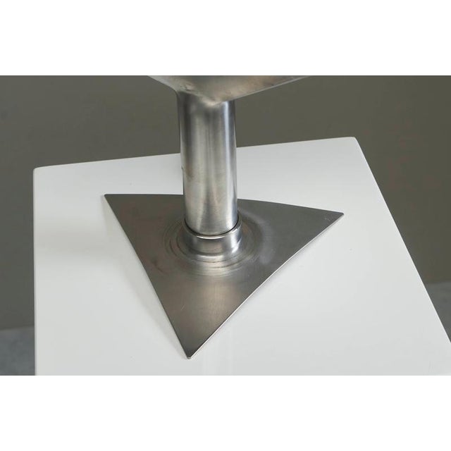 Large Postmodern Table Lamp in Brushed Steel, 1970s For Sale - Image 6 of 14