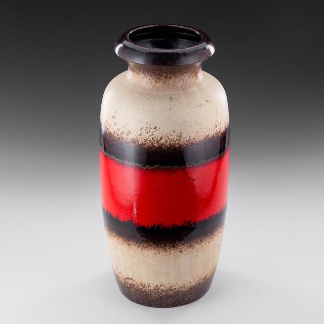 Vintage Flower Power Ceramic Floor Vase in typical 1970s Colors Model 291-45 by Scheurich West Germany, 1970s For Sale - Image 4 of 10