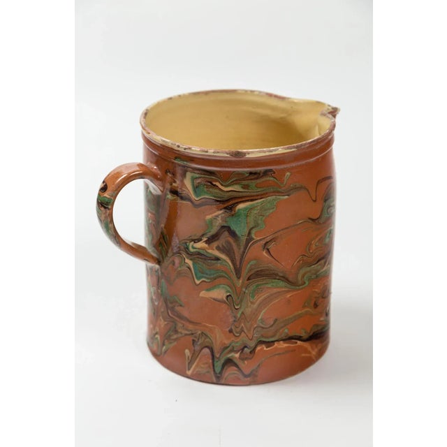 French Country Antique Large Jaspé Pottery Pitcher, Late 19th Century, France For Sale - Image 3 of 9