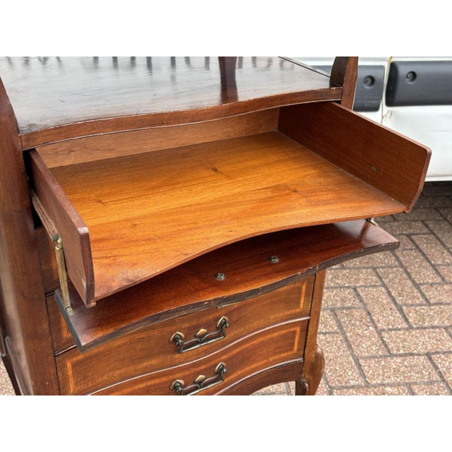 Brown Art Noveau Inlaid Mahogany Chest of Drawers For Sale - Image 8 of 10
