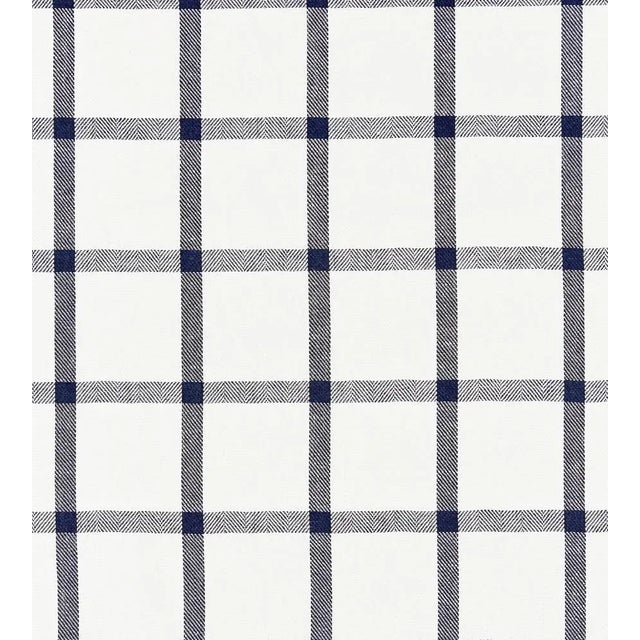 Traditional The House of Scalamandré Wilton Linen Check Fabric, Navy For Sale - Image 3 of 3