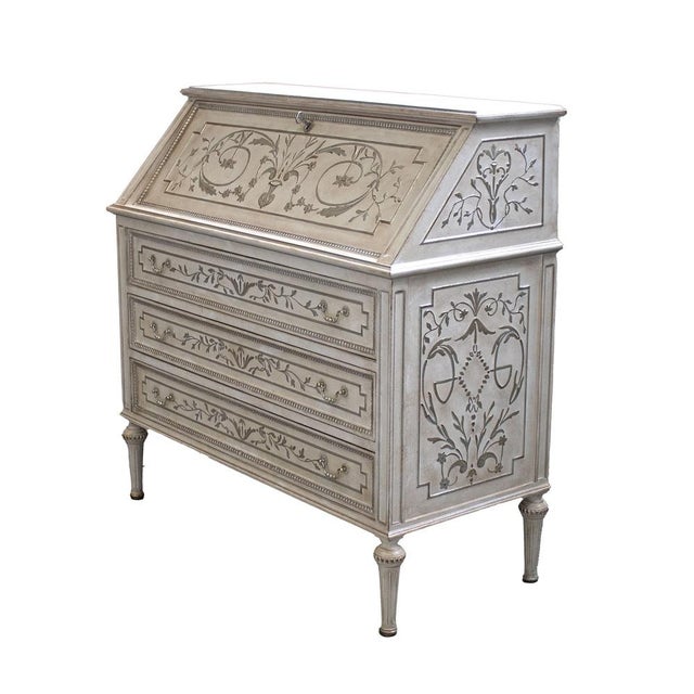 Vintage Chest of Drawers with Flap and Two Bedside Tables, 1970s, Set of 3 For Sale - Image 4 of 8