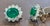 6 Ct Oval Shape Emerald & 3 Ct Diamond Post Back Earrings 14 Karat White Gold For Sale - Image 9 of 18