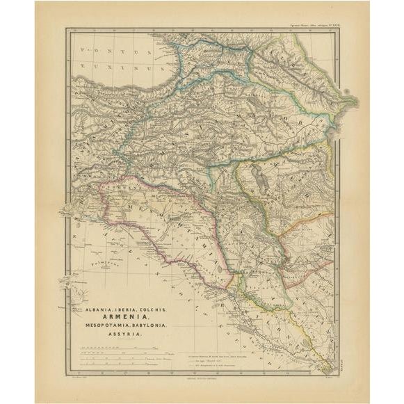 Map of Crossroads from Albania to Assyria, 1880 For Sale - Image 6 of 6