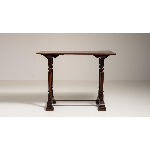 1900 - 1909 France Chocolate Oak Side Table For Sale - Image 9 of 15