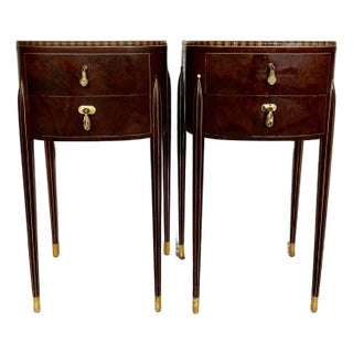 Vintage Art Deco Demilune Side Tables Company of Master Craftsmen W. & J. Sloane For Sale