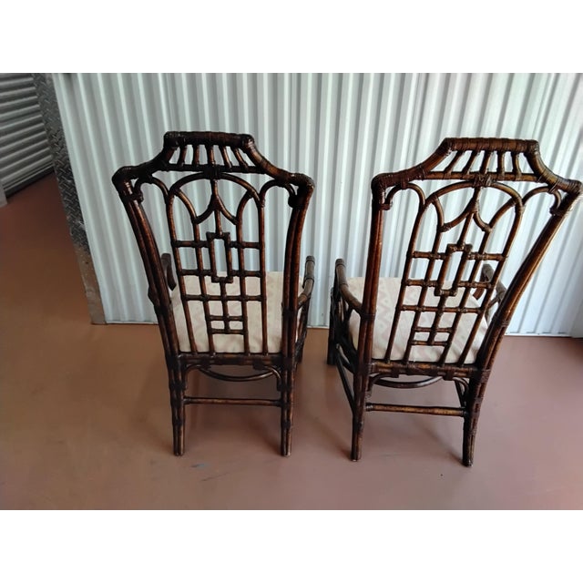 Coastal Lexington Royal Kahala Arm Dining Chairs For Sale - Image 3 of 9