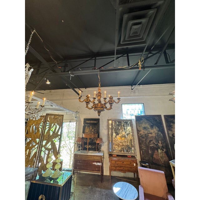 Traditional 19th Century French Giltwood Chandelier For Sale - Image 3 of 11