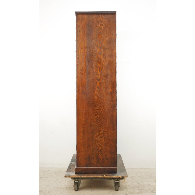 Antique 48 Drawer Oak Office Storage Cabinet For Sale - Image 11 of 12