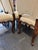 This is a set of ten, 20th century vintage French dining chairs. The wood is mahogany. It has houndstooth and chenille...