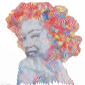 "Marilyn Monroe the Smile Is Forever" Original Op Art Pop Portrait Painting by Virginie Schroeder