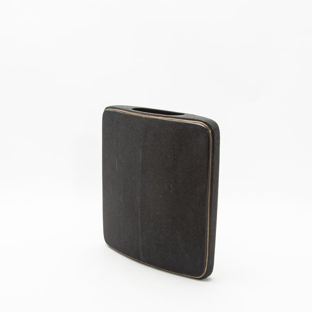 2020s Shagreen Vase With Brass Details by R&y Augousti For Sale - Image 5 of 9