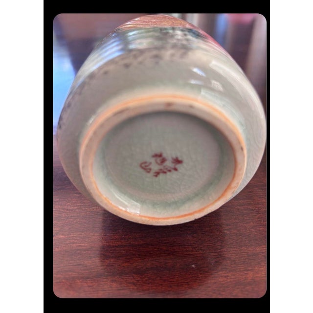 Japanese Vintage Japanese Kutani-Yaki Hand Painted Ceramic Studio Art Pot For Sale - Image 3 of 3