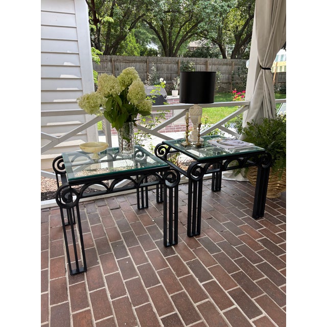 Pair of 1920s French Deco Style Iron Metal Occasional Side Tables For Sale - Image 11 of 11