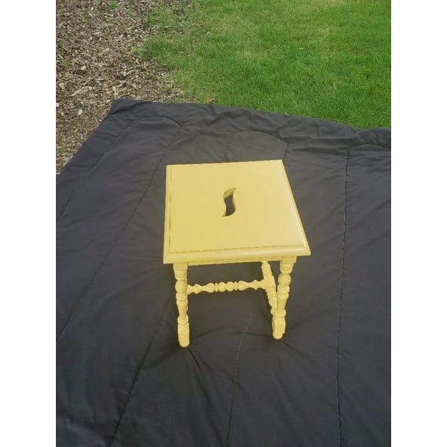 Painted Sunshine Yellow Turned Leg Wood Spot Table For Sale In Chicago - Image 6 of 6