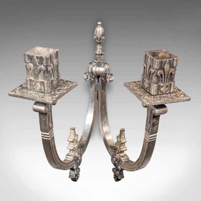 1900 - 1909 Pair of Antique Candle Sconces, French, Wall Lighting, Art Nouveau, Victorian For Sale - Image 5 of 10