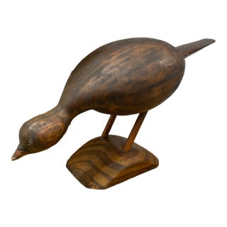 Vintage Mid 20th Century Carved Folk Art Bird For Sale