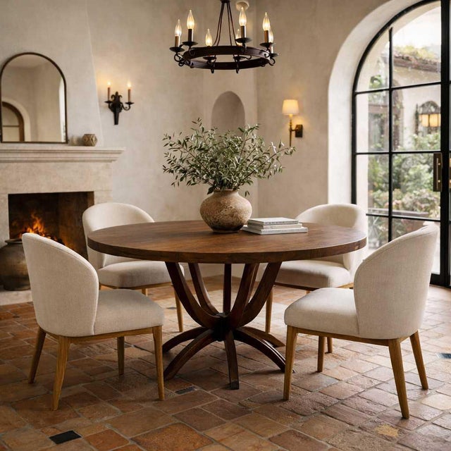 Chet Beardsley for Living Designs Round Dining Table. A sculptural vintage round dining table attributed in the source...