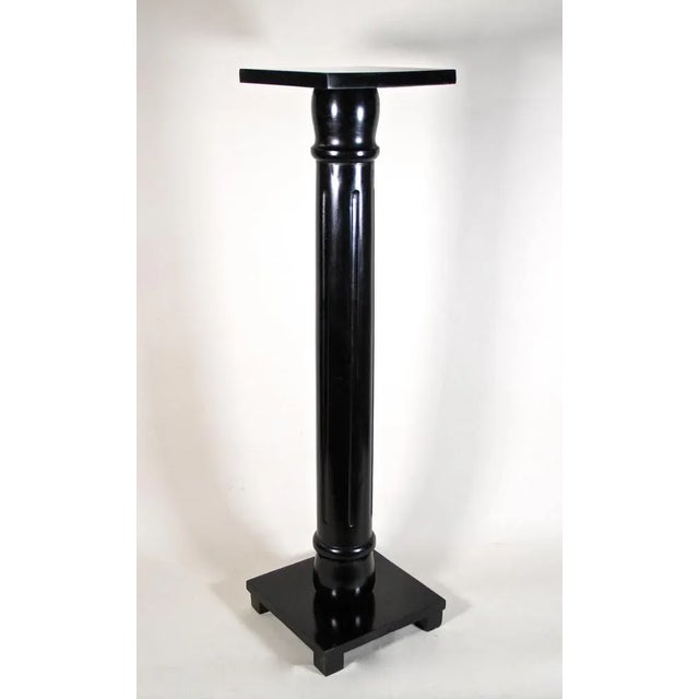 Beautiful Ebonized Art Nouveau Column pedestal from Austria around 1900. Hand carved out of solid beech wood, this lovely...