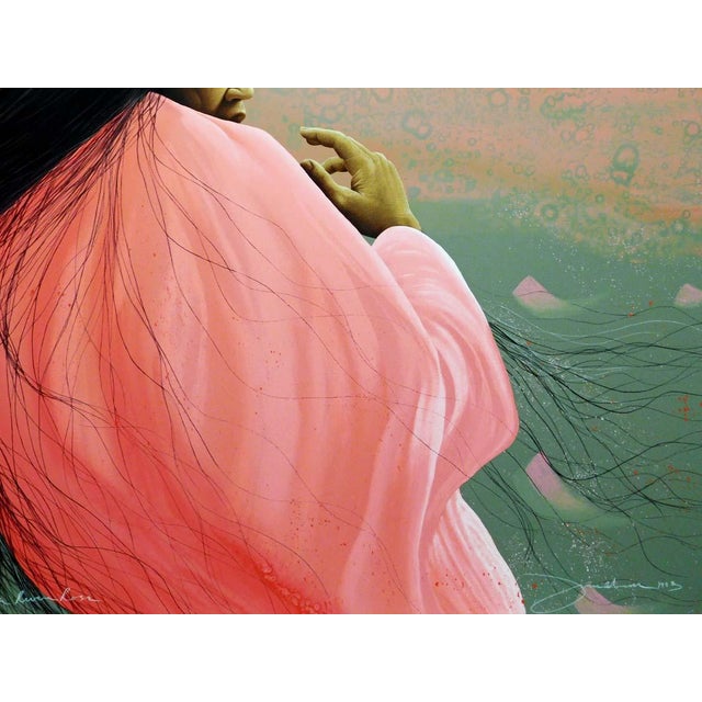 1990s Frank Howell "Summer Guilds the River Rose"Unframed Serigraph Paper Hand Signed For Sale - Image 5 of 9