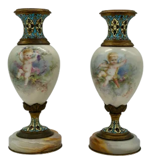 19th Century Napoleon III Period Small Sevres - a Pair