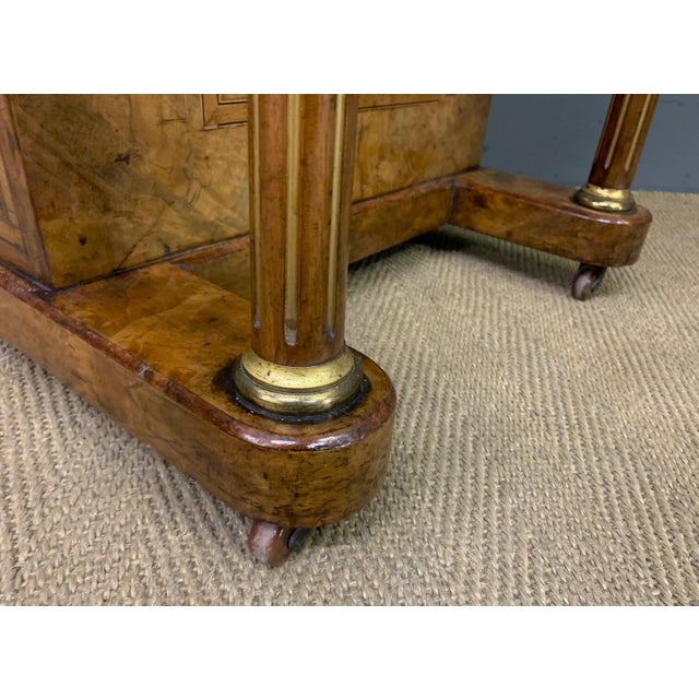 Victorian Inlaid Burr Walnut Davenport Desk, 1865 For Sale - Image 16 of 18