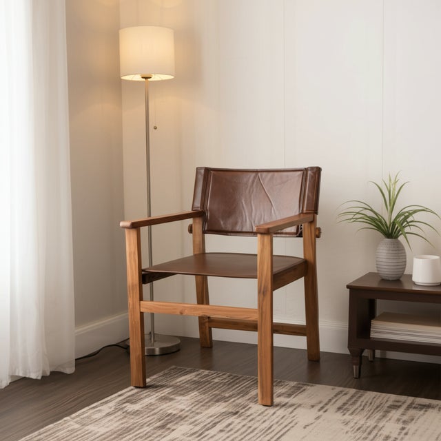 Lambden Leather Side Chair For Sale - Image 9 of 9