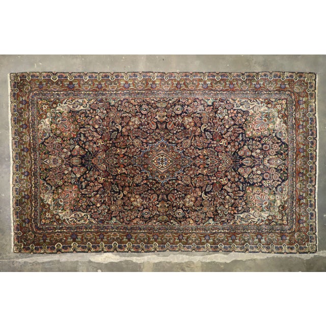 Ink Blue Antique Hamadan Persian Rug, 10'11 X 18'08 For Sale - Image 8 of 9