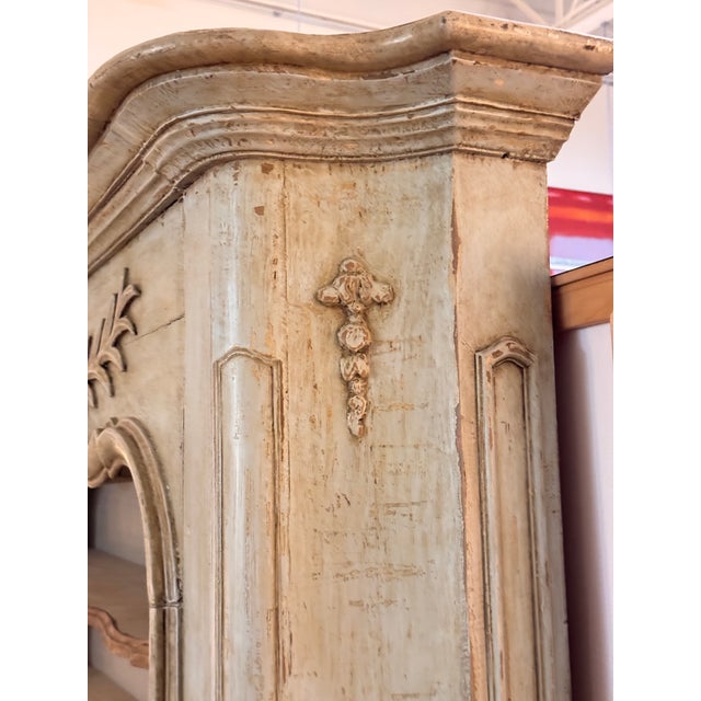 Mid 20th Century Custom Country French Breakfront Cabinet in Painted Finish For Sale - Image 14 of 17