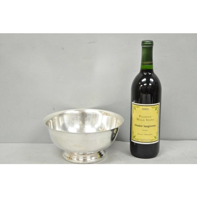Vintage Mid Century Modern Gorham YC780 8" Silver Plated Serving Bowl. Circa Mid 20th Century. Measurements: 4" H x 8 "...