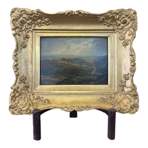 Vintage Oil on Board Framed Landscape Painting
