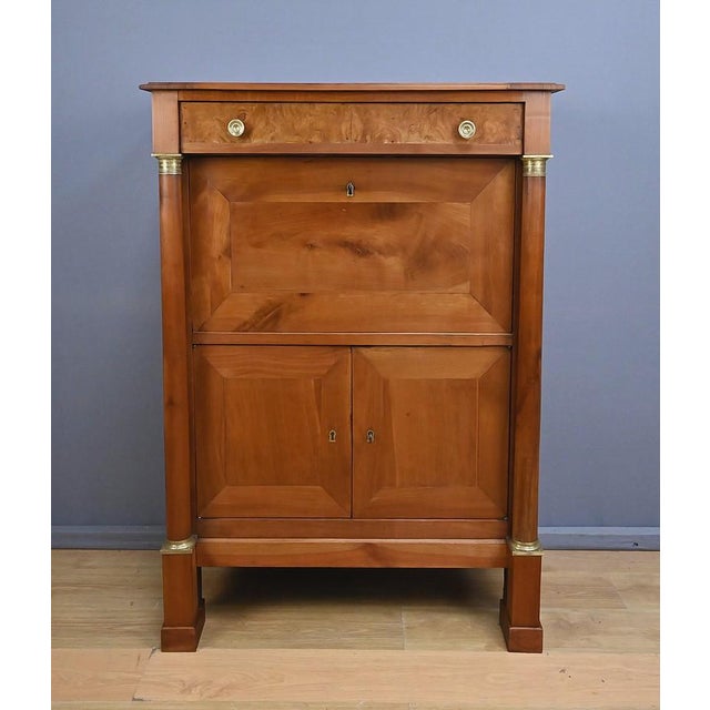 Brown Mid-19th Century Empire Cherrywood Secretary For Sale - Image 8 of 18
