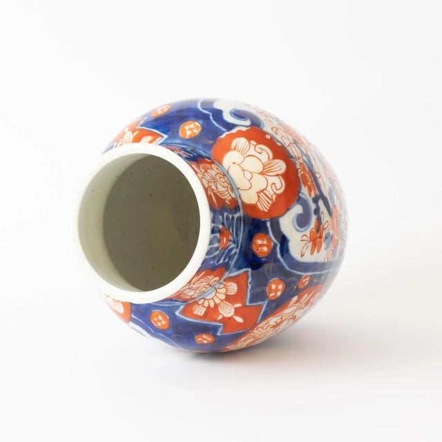 Blue Antique Japanese Imari Porcelain Vase For Sale - Image 8 of 9