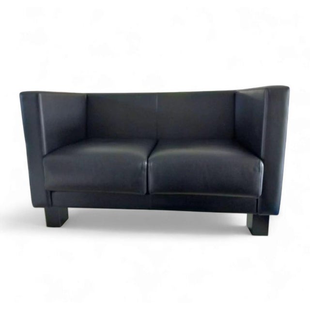 Black Moji Armchairs and 2-Seater Sofa in Black Leather by Shigeru Uchida for Poltrona Frau, Set of 5 For Sale - Image 8 of 18