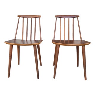 Set of J77 Teak Chairs by Folke Pållson for FDB Møbelfabrik, 1960s For Sale